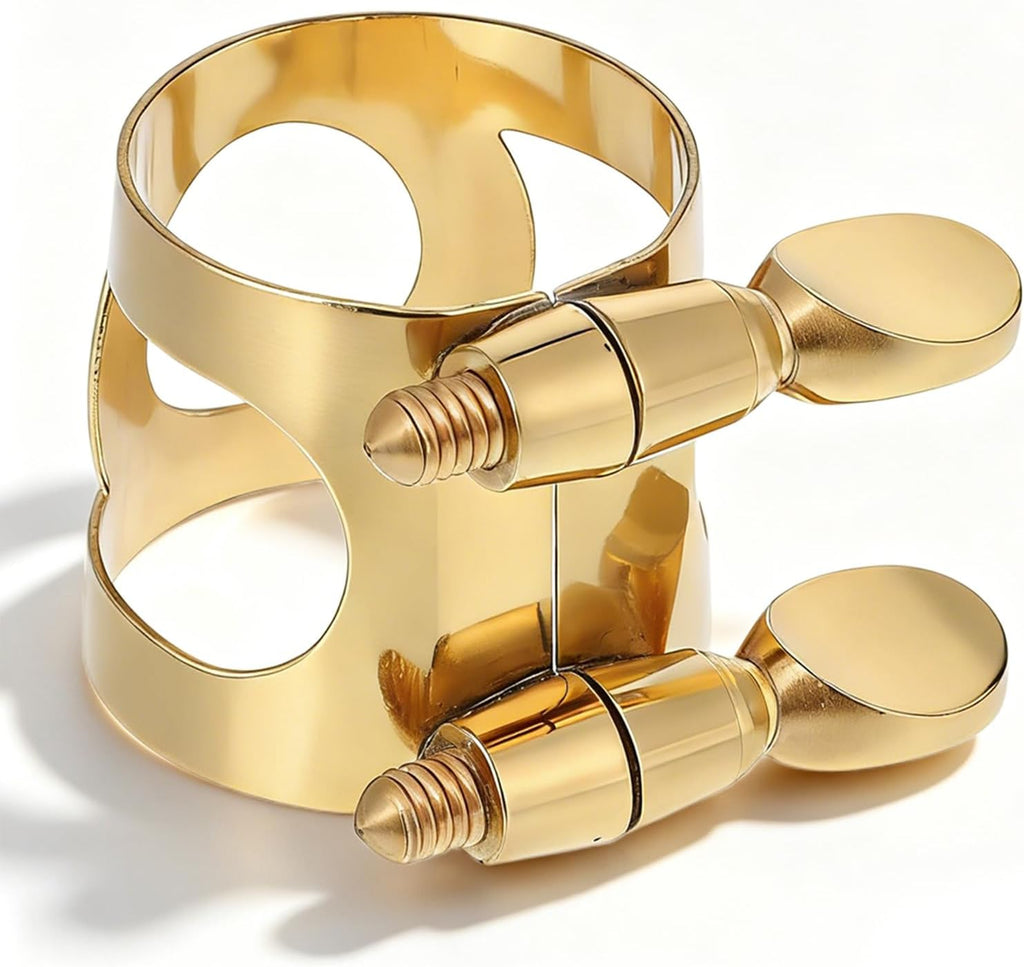 Alto Saxophone Ligature, Double Screws Saxophone Gold Fastener | Alto Sax Ligature Alto Sax Mouthpiece Ligature with Adjustable Screw