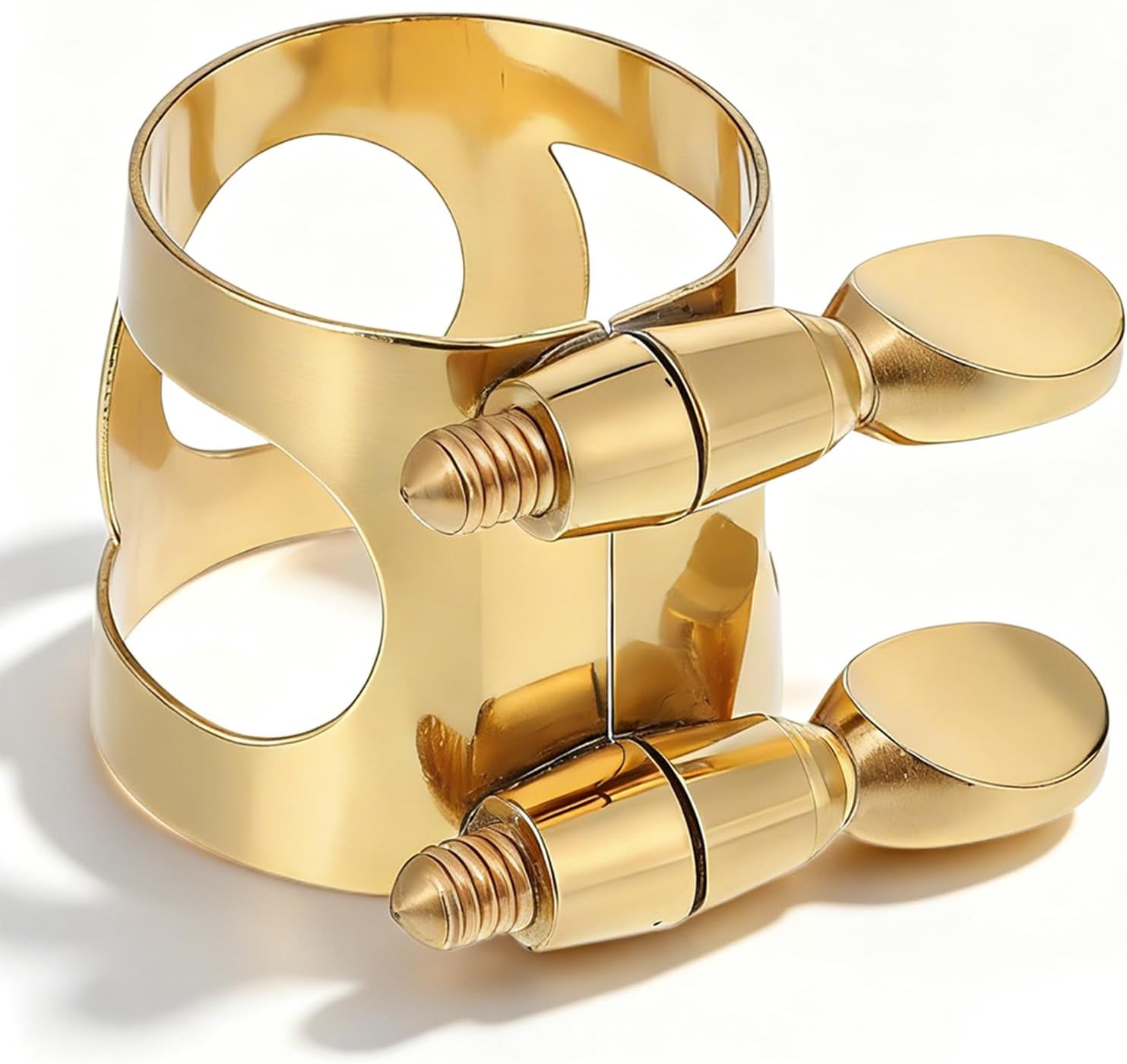 Alto Saxophone Ligature, Double Screws Saxophone Gold Fastener | Alto Sax Ligature Alto Sax Mouthpiece Ligature with Adjustable Screw