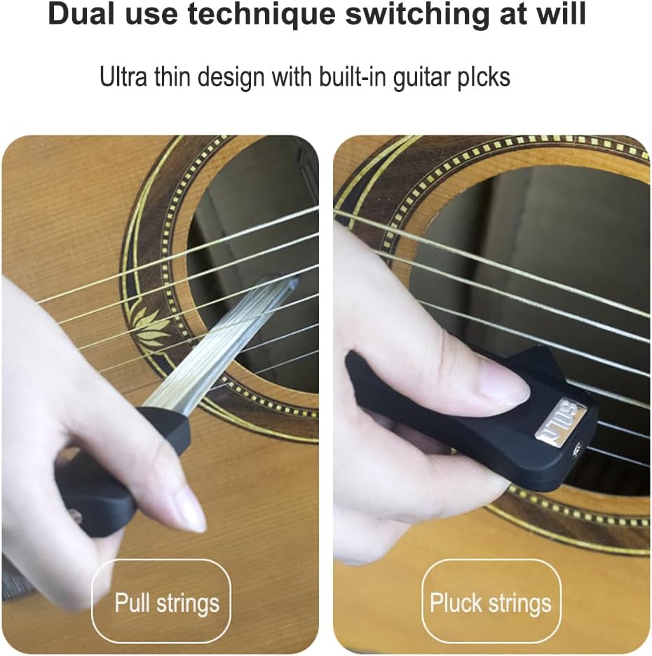 Guitar Bow, Make Guitar Sound Like Cello/Violin, 2 in1 Guitar Bow Built in Guitar Picks, Easy String Pulling and Plucking