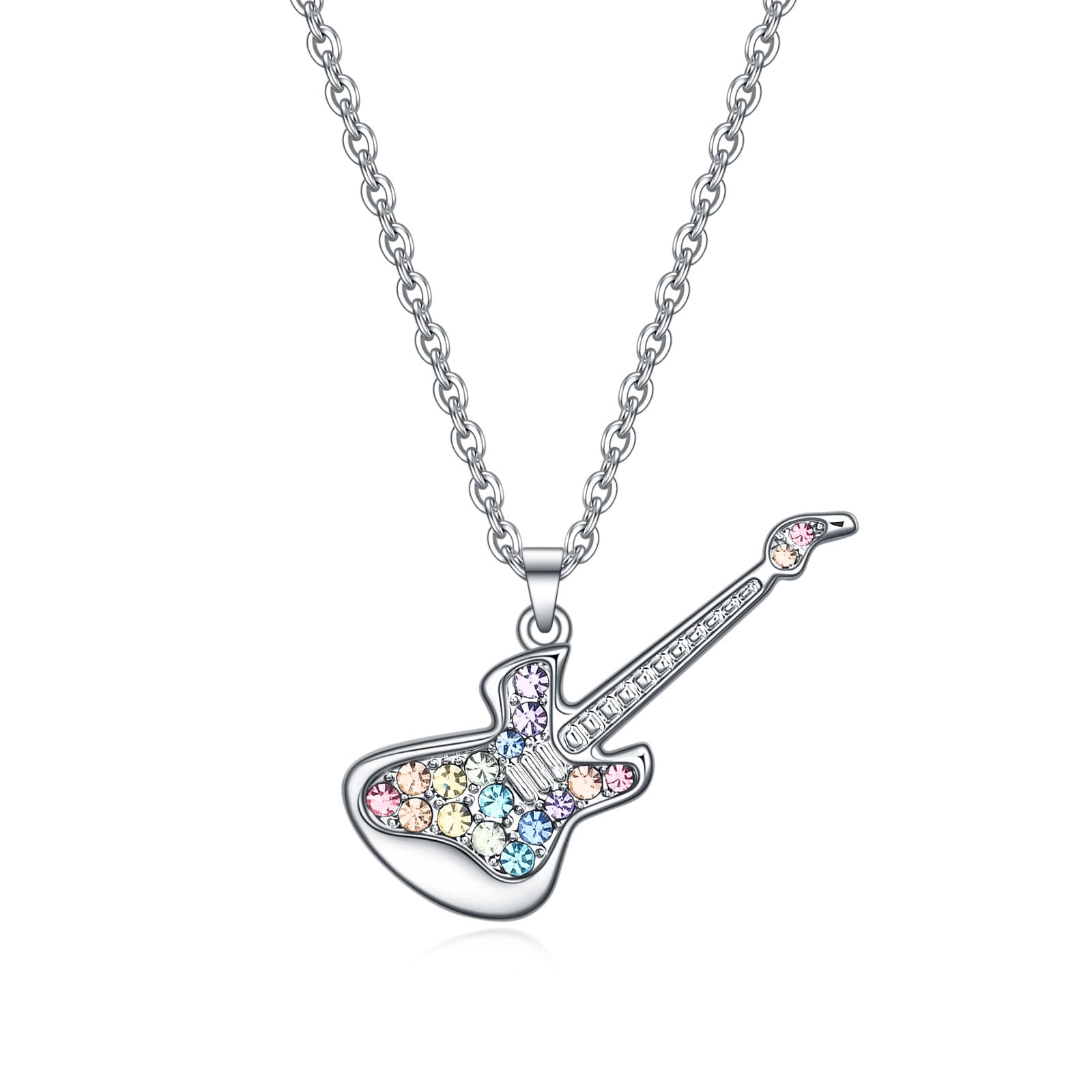 VEEHOO Violin/Guitar/Piano/Trumpet/Saxophone/Harp/Drum/Cello Necklace for Girls Women,Music Lover Jewelry Gifts for Women Girls