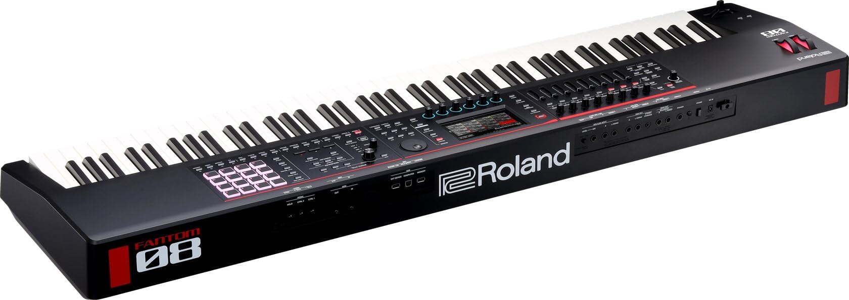 Roland Fantom 8 EX 88-Key Workstation Keyboard Synthesizer Bundle with Adjustable Stand, Sustain Pedal, Online Piano Lessons, Instructional DVD, and Austin Bazaar Polishing Cloth