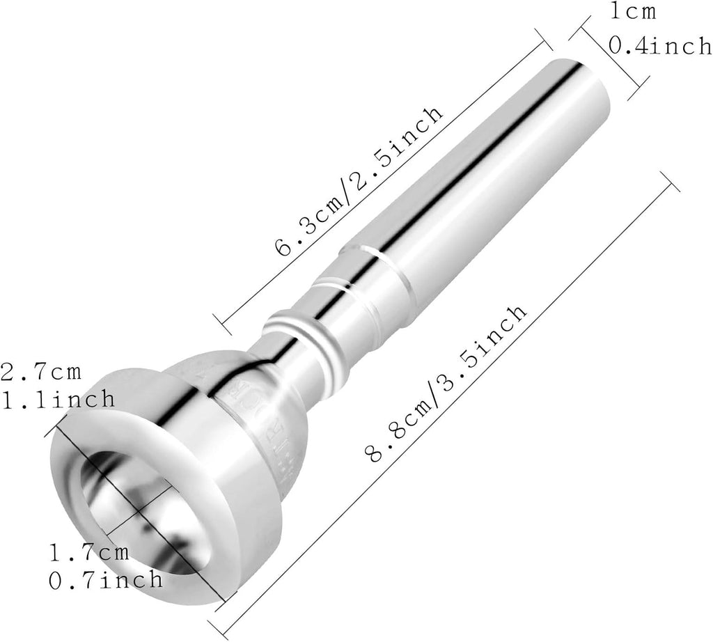 EastRock 3C 5C 7C Set Trumpet Mouthpiece Silver Plated Bb Trompeta Mouthpiece Trumpet Instrument Accessories Vacuum Packed