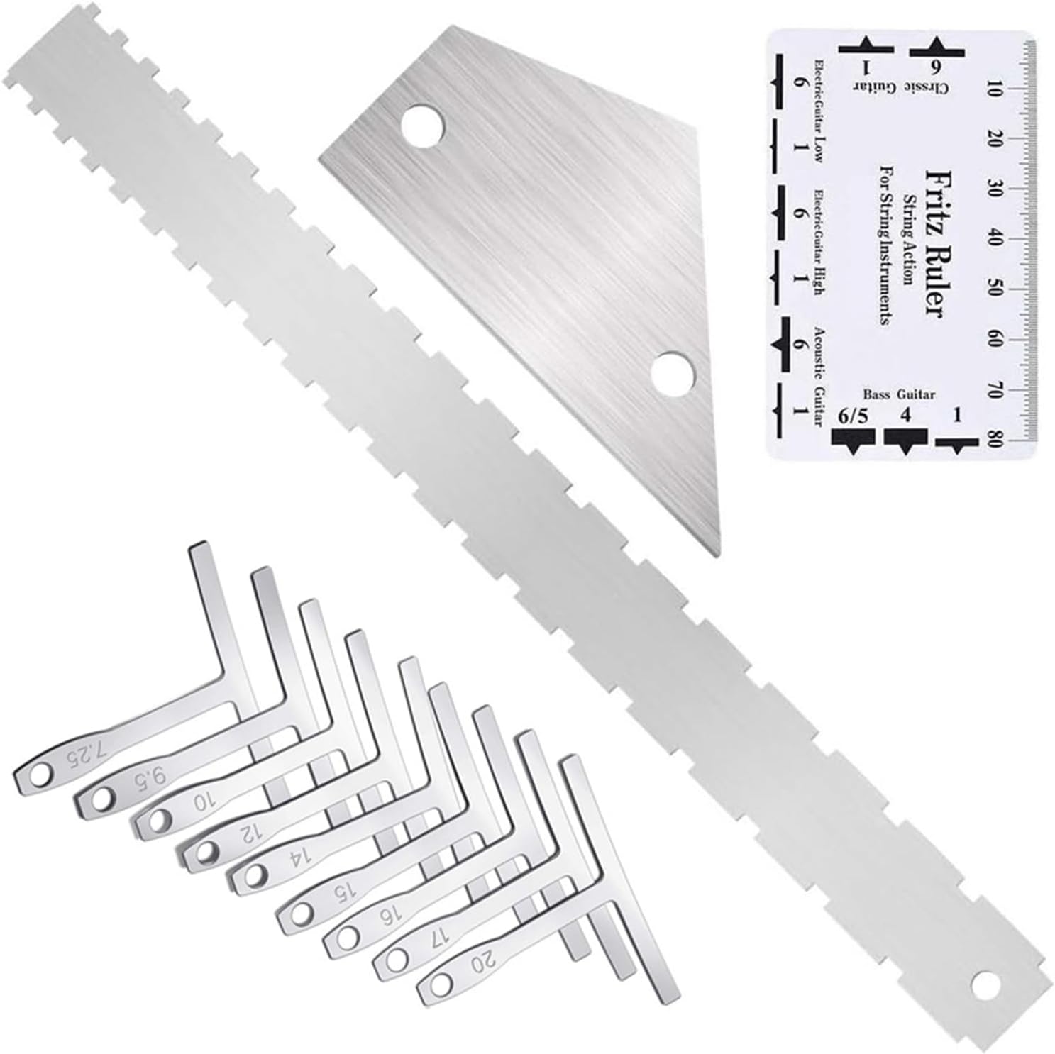 Professional Guitar Set Featuring Gauge and String Action Ruler Suitable for Accurate Measurements Portable Guitar Tool