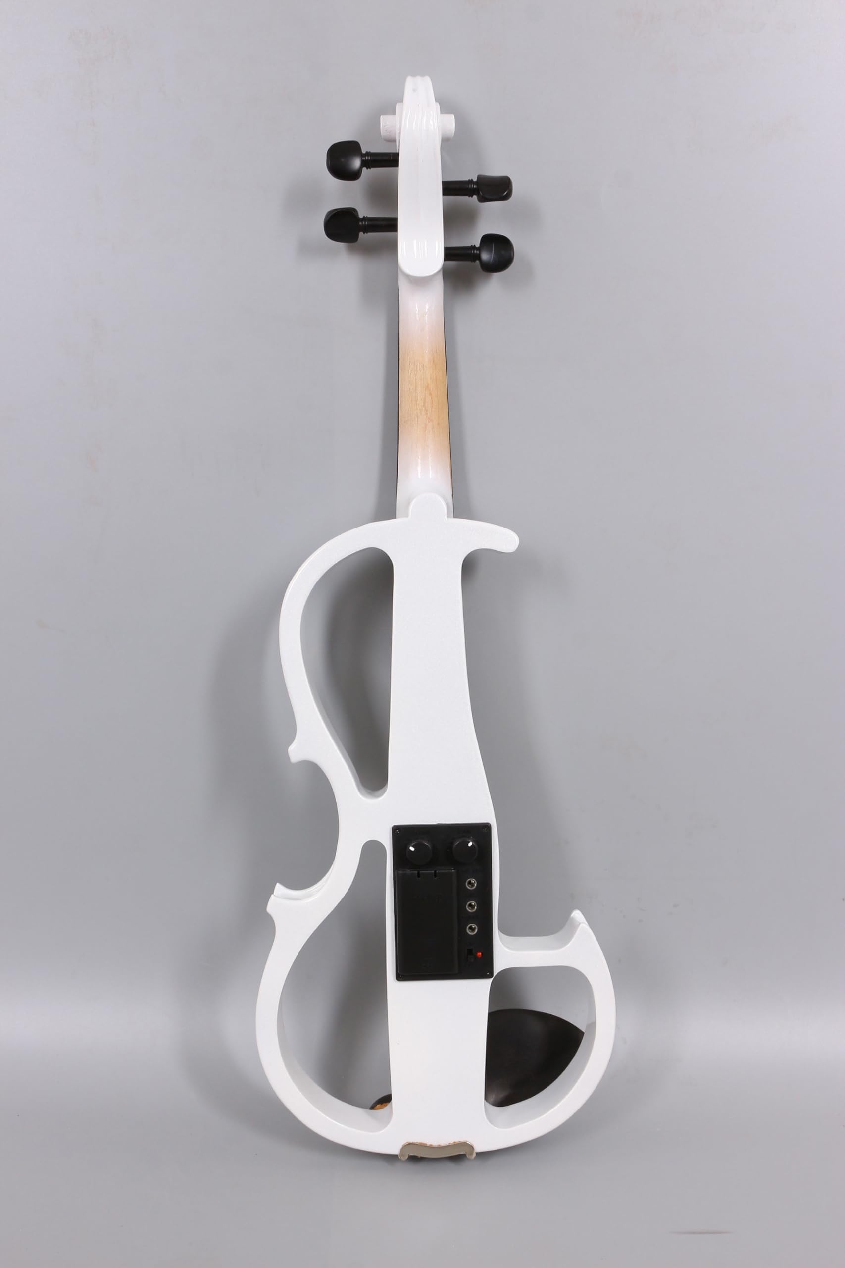 Vetimobato Electric Violin 4/4 Full Size Solid Wood Silent Violin Set for Adults Beginner Practice Electric Fiddle with Ebony Fittings Hard Case & Bow(4 String White)