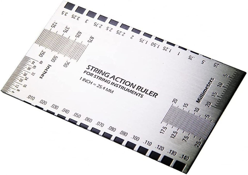 String Action Gauge Ruler, Guitar Height Gauge Set Up Tool for Electric Bass and Acoustic Guitar