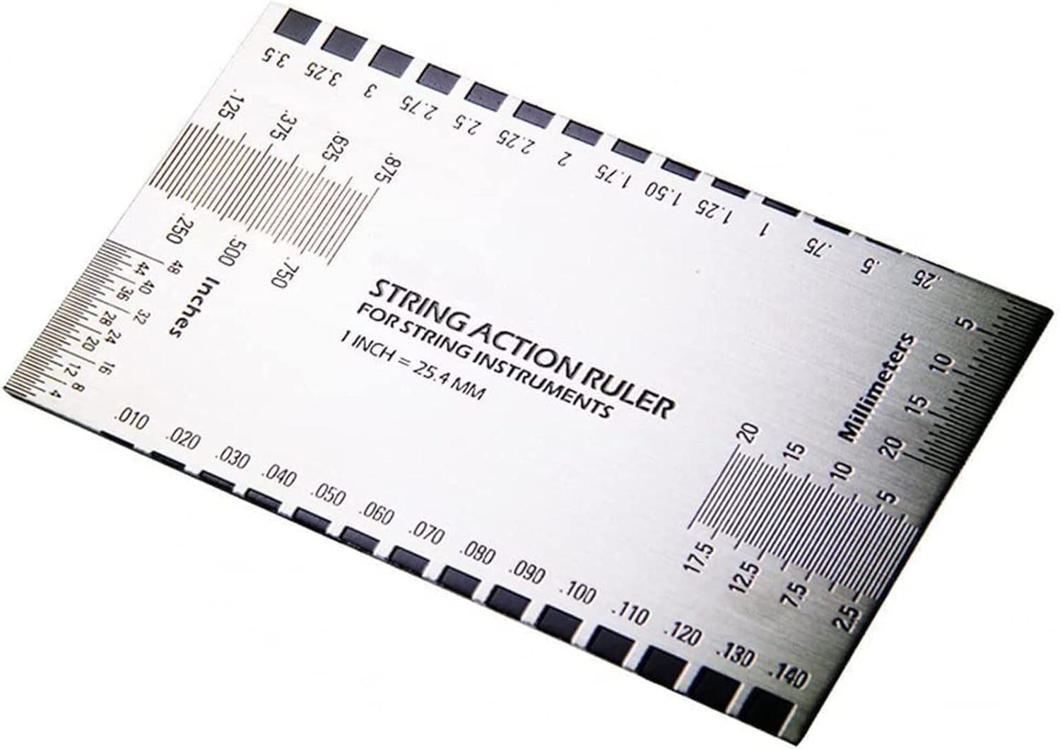 String Action Gauge Ruler, Guitar Height Gauge Set Up Tool for Electric Bass and Acoustic Guitar