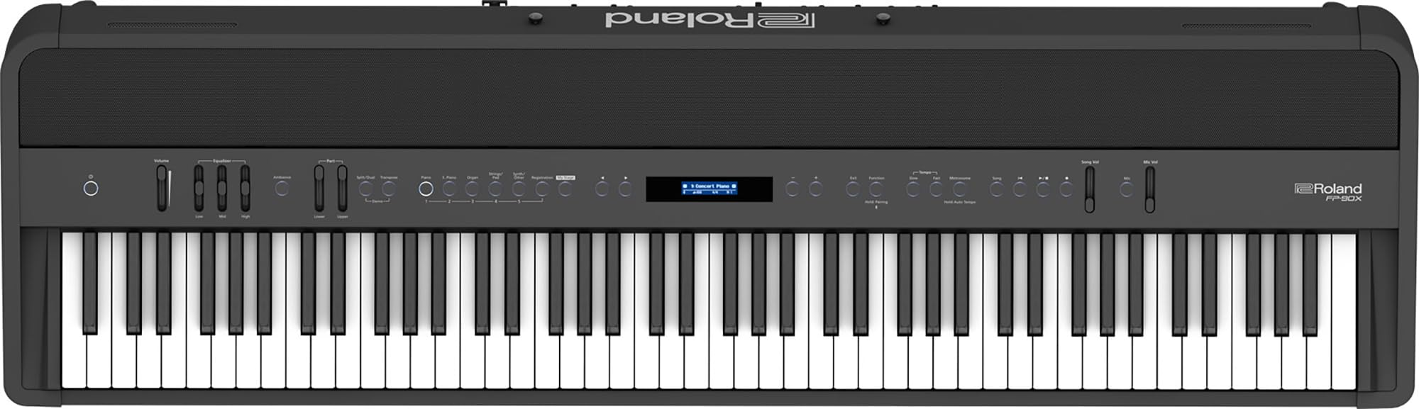 Roland FP-90X 88-Key Digital Piano - White Bundle with KSC-90 Stand, Three Pedal Unit, Bench, Online Lessons, Instructional DVD, and Austin Bazaar Polishing Cloth