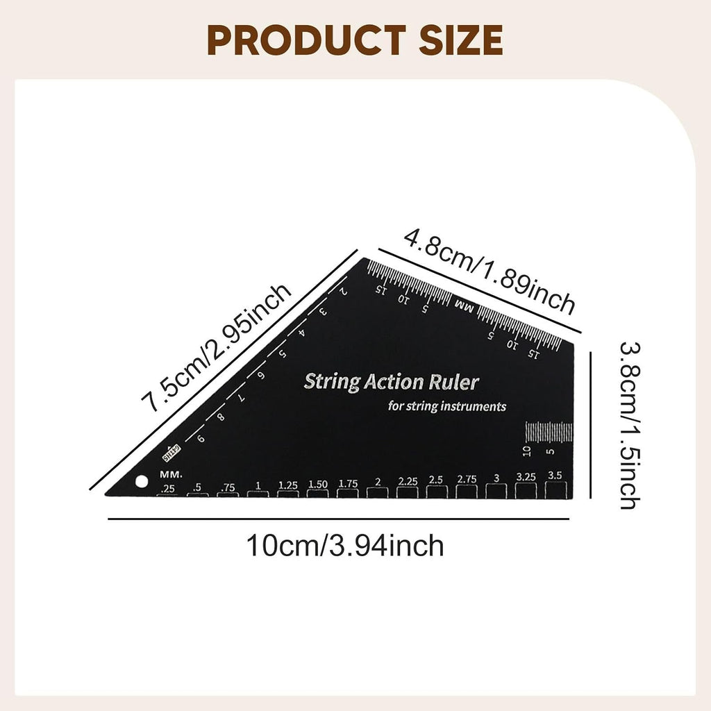 Stainless Steel Strings Action Ruler Guitar Setup Gauge Tool, Portable Luthier Tool for String Instruments, Electric Guitar, multifunctional