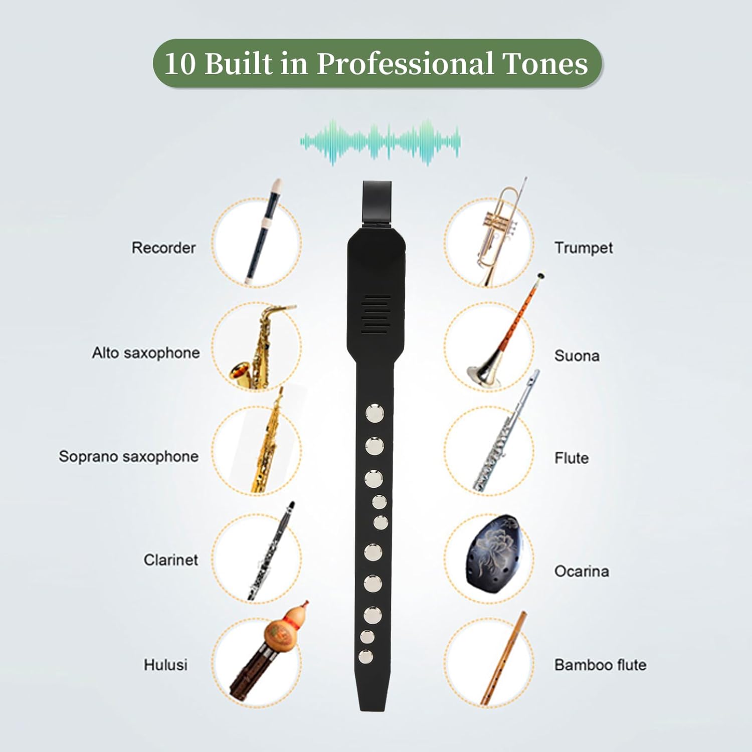 Mini Saxophone, Digital Wind Instrument, Rechargeable Wind Instrument, Mini Electronic Wind Instrument Set, Built in 2W HiFi Speaker, with 12 Accompaniments, for Student,