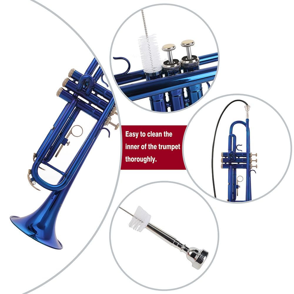 Glory Bb Trumpet - Trumpets for Beginner or Advanced Student with Case, pair of gloves-Gold