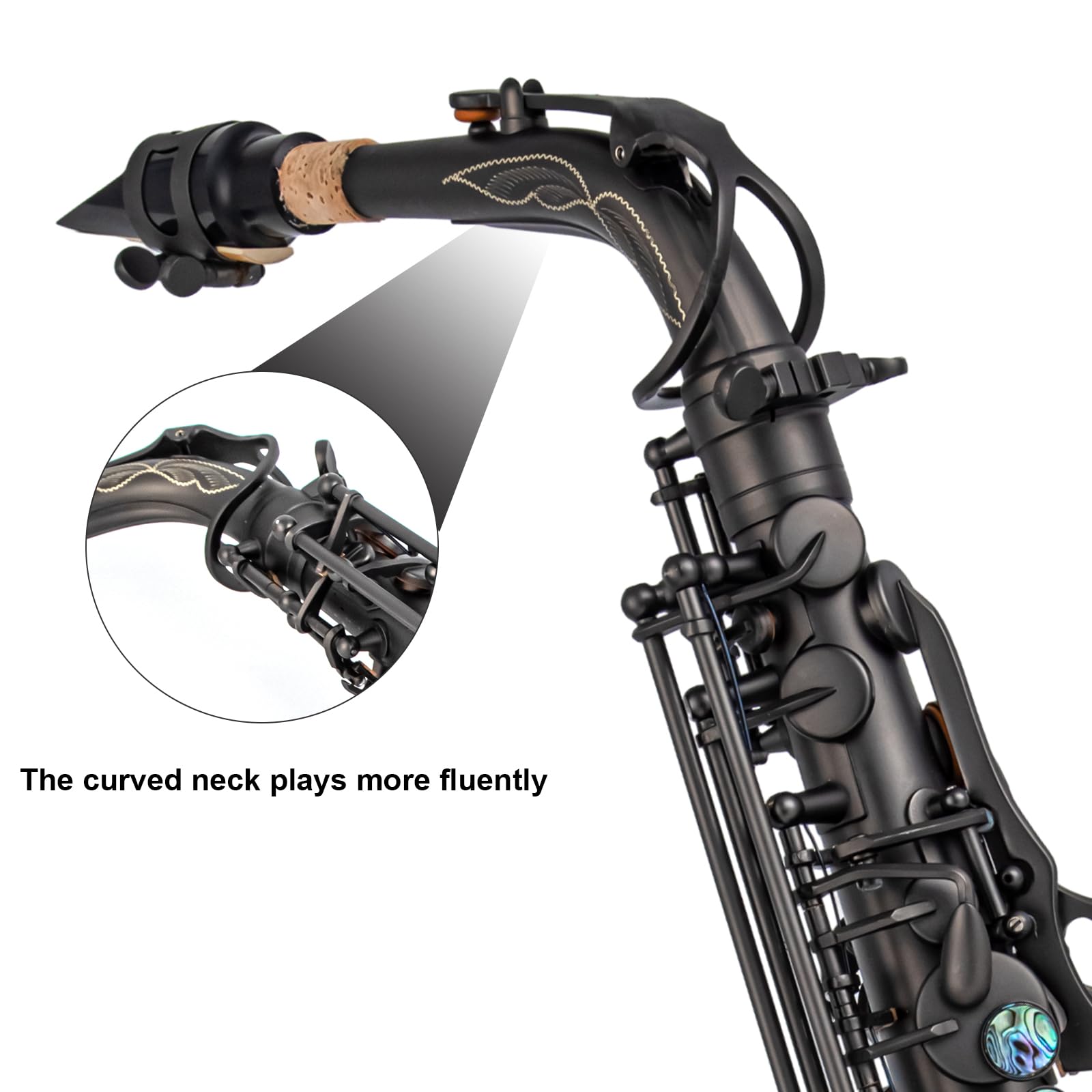 Alto Saxophone Eb beginner Saxophone includes brush canvas suitcase glove whistle piece cork plaster wipe cloth neck strap and other accessories (Gold)