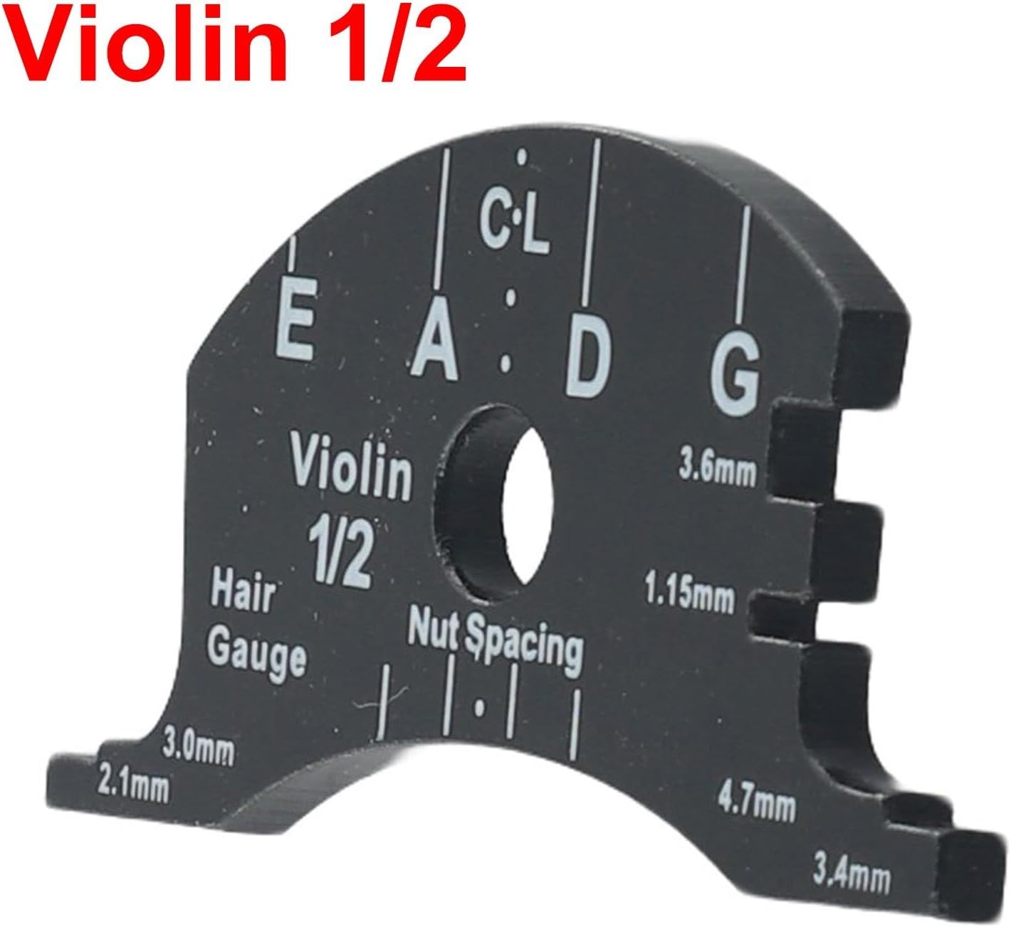 Violin For Bridge Template For Violin Cello Double Bass Multifunctional Luthier Tool For String Height Chord Distance Measurement And Repair Full Size Plastic Gauge Black(Violin 1/2)
