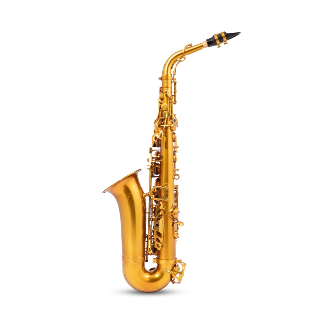 BetterSax Session Alto Saxophone Matte Dark Gold Finish — Hand-Crafted Professional Saxophone — Enhanced Tone, Projection & Ergonomics — Includes Professional Hand-Finished Mouthpiece