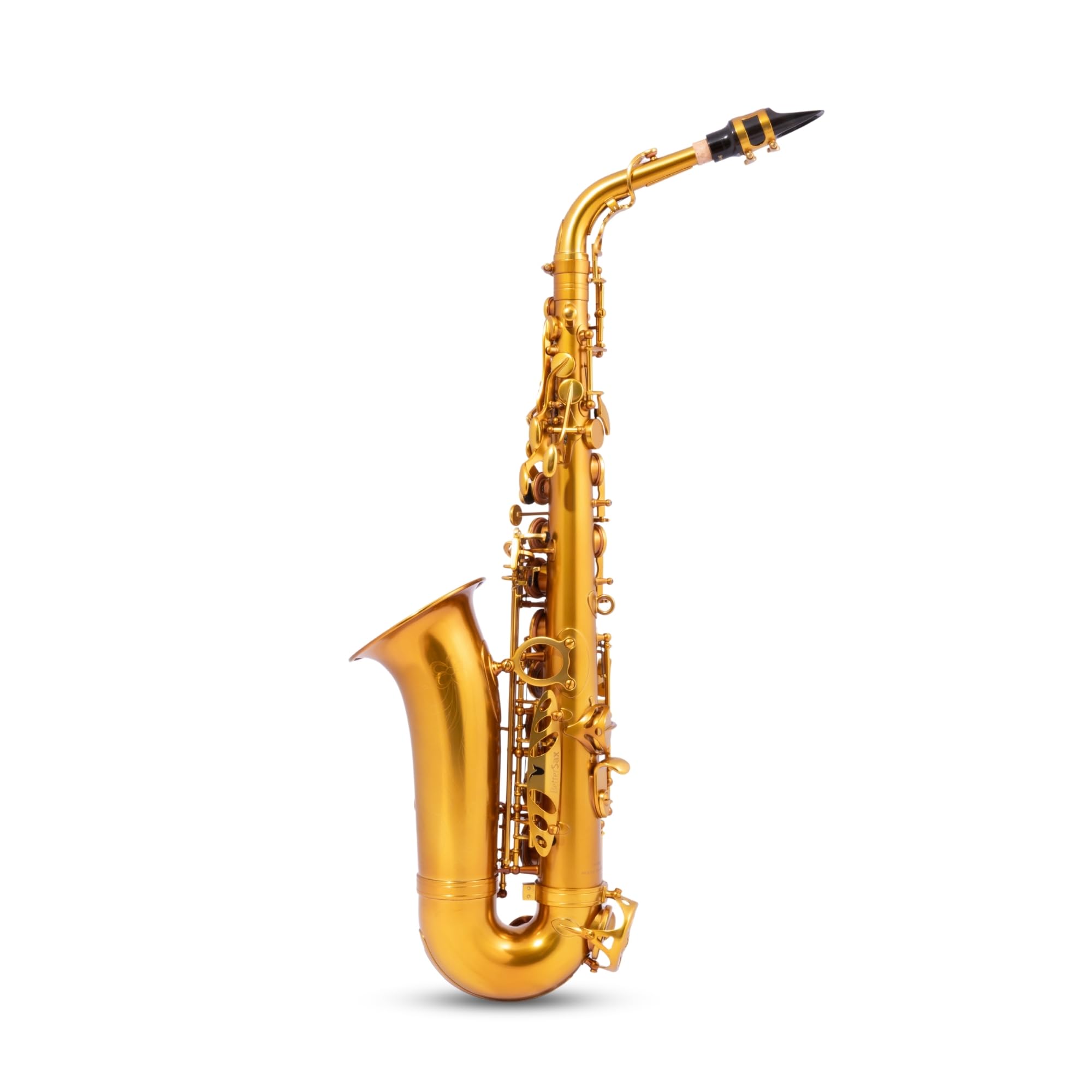 BetterSax Session Alto Saxophone Matte Dark Gold Finish — Hand-Crafted Professional Saxophone — Enhanced Tone, Projection & Ergonomics — Includes Professional Hand-Finished Mouthpiece