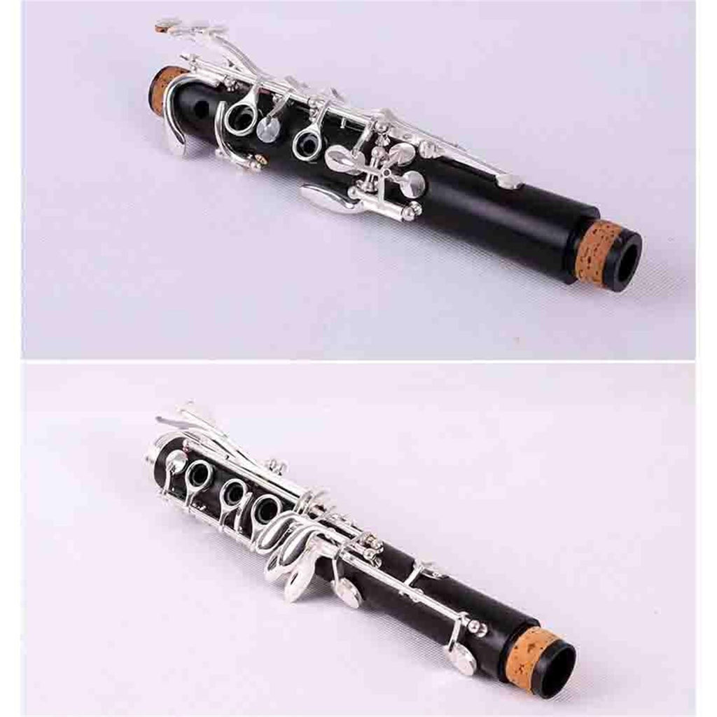 Professional Ebony Clarinet Bb17 Key Silver Copper Woodwind Instrument Clarinet Instrument(2)