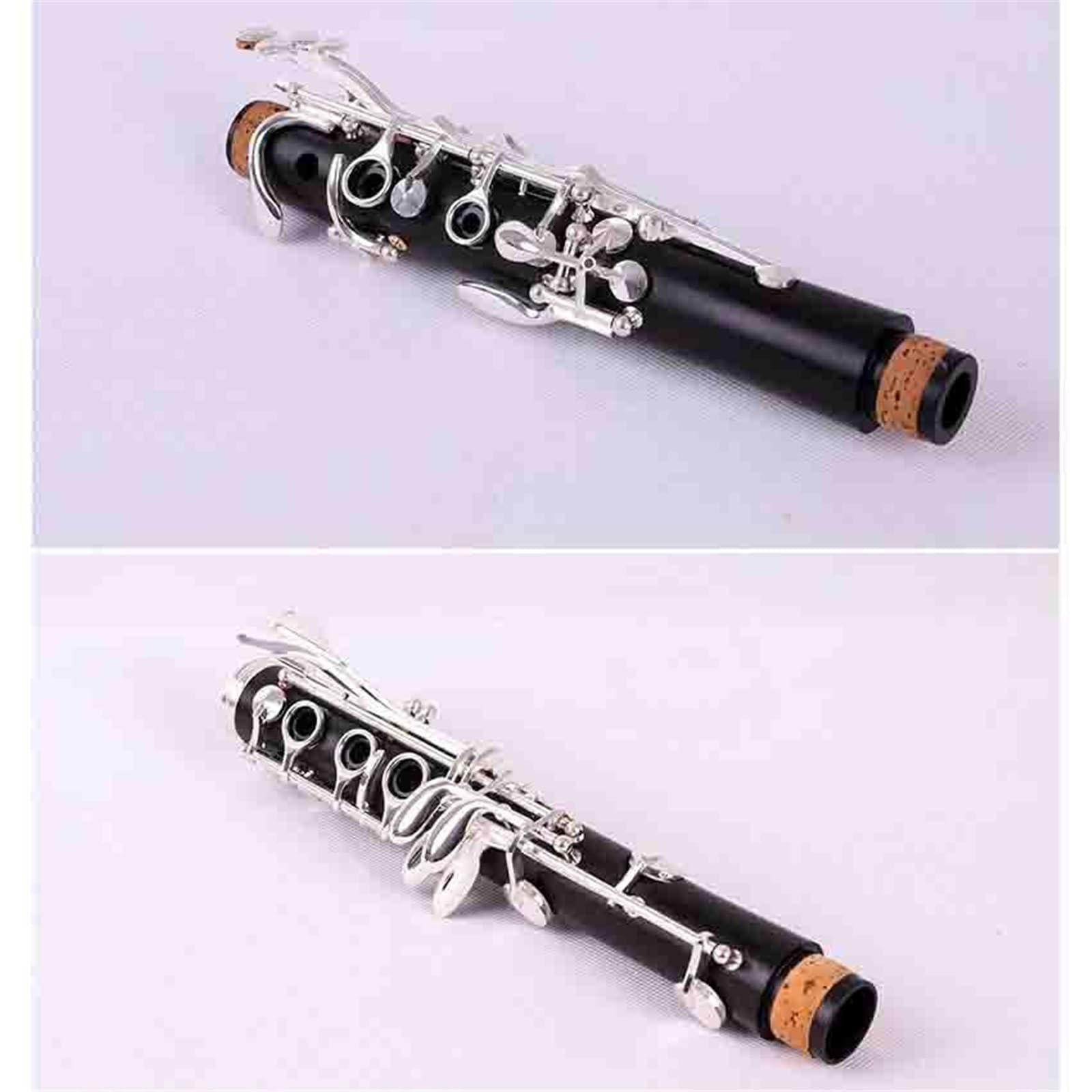 Professional Ebony Clarinet Bb17 Key Silver Copper Woodwind Instrument Clarinet Instrument(2)