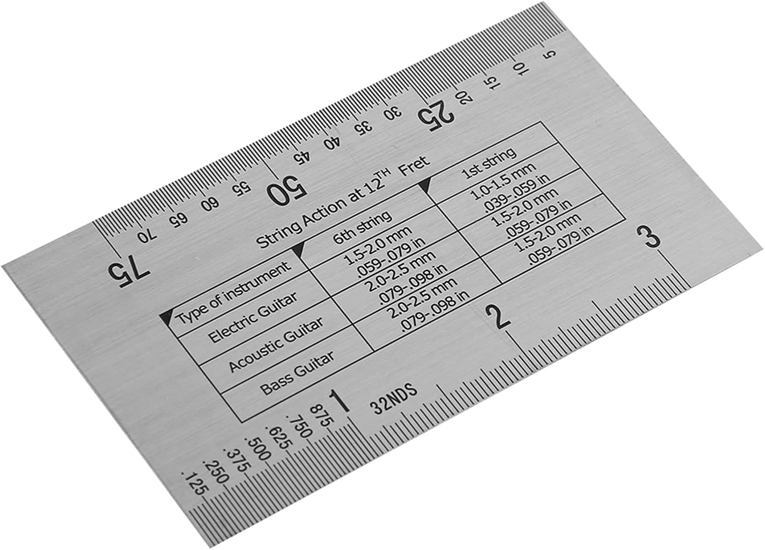 Drfeify String Action Gauge Ruler, 32 Piece Feeler Gauge Set with 2 Fingerboard Fret Protector Guards for Guitar Setup