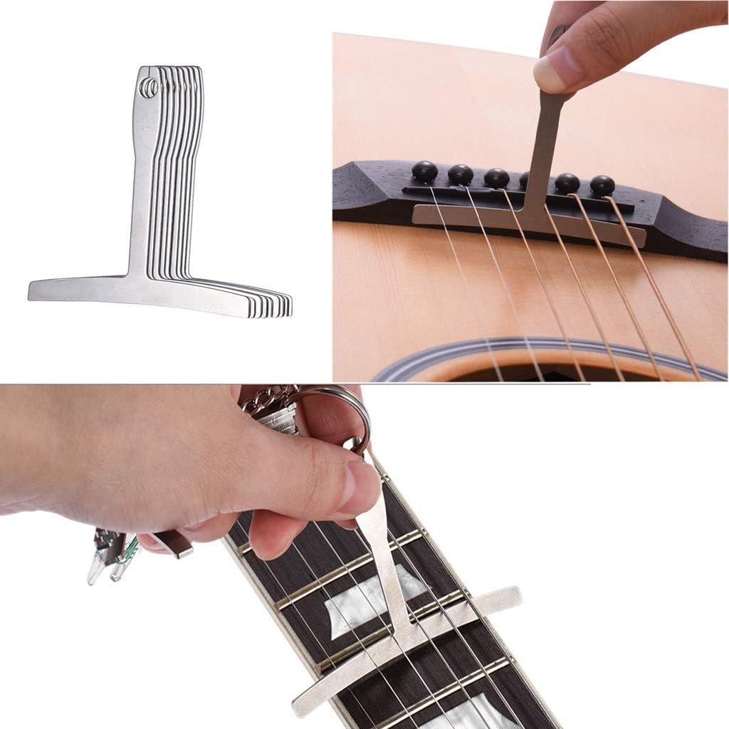 Guitar Luthier Measuring Tools Kit Set String Action Ruler, 9 Understring Radius Gauge for Guitar Repair