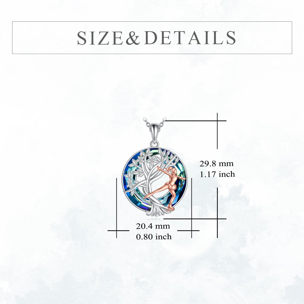 YFN Tree of Life Necklace Sterling Silver Crystal Jewelry Graduation Birthday Gifts for Women