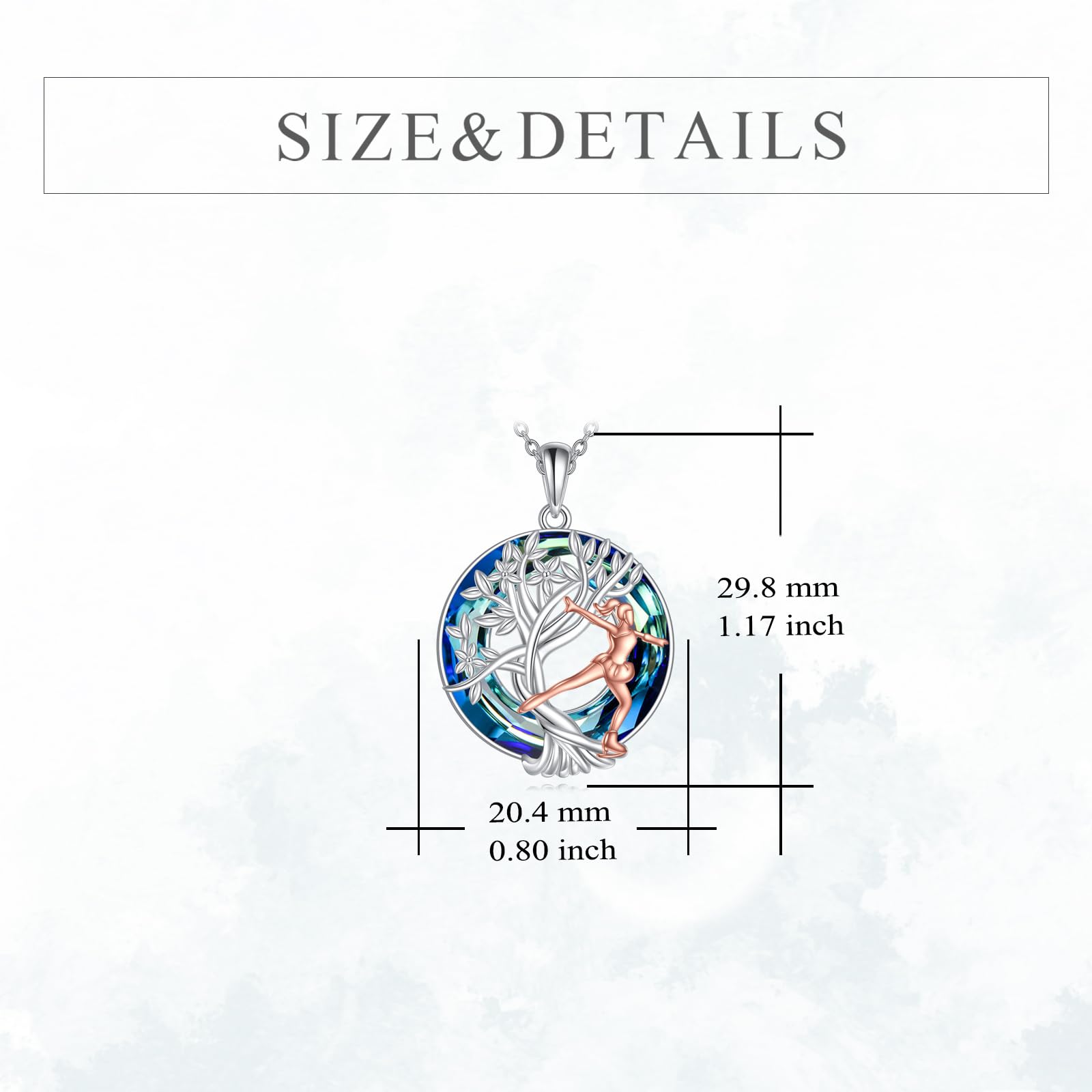 YFN Tree of Life Necklace Sterling Silver Crystal Jewelry Graduation Birthday Gifts for Women
