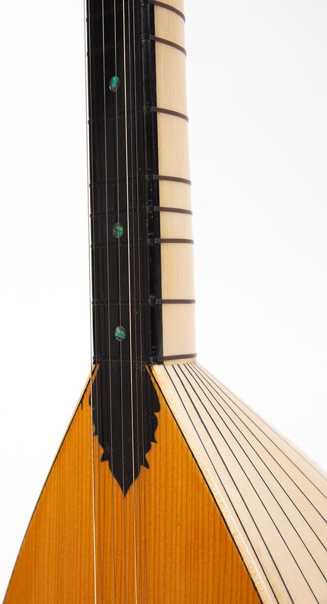Turkish Short Neck Baglama Saz made of Maple Wood, Cedar Top, With Soft case, free Extra strings & Picks Mizrab