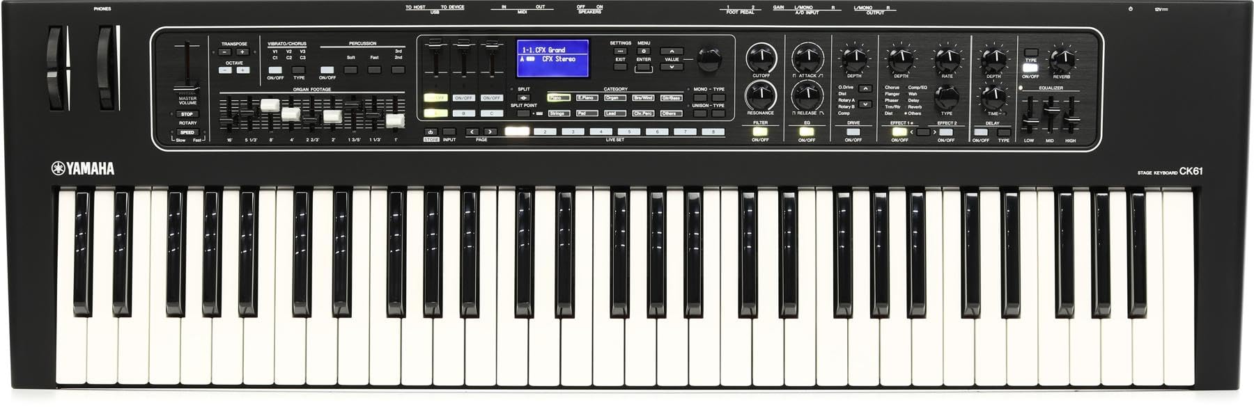 Yamaha CK Series 88-Key Stage Keyboard with Built-In Speakers, Black (CK88)