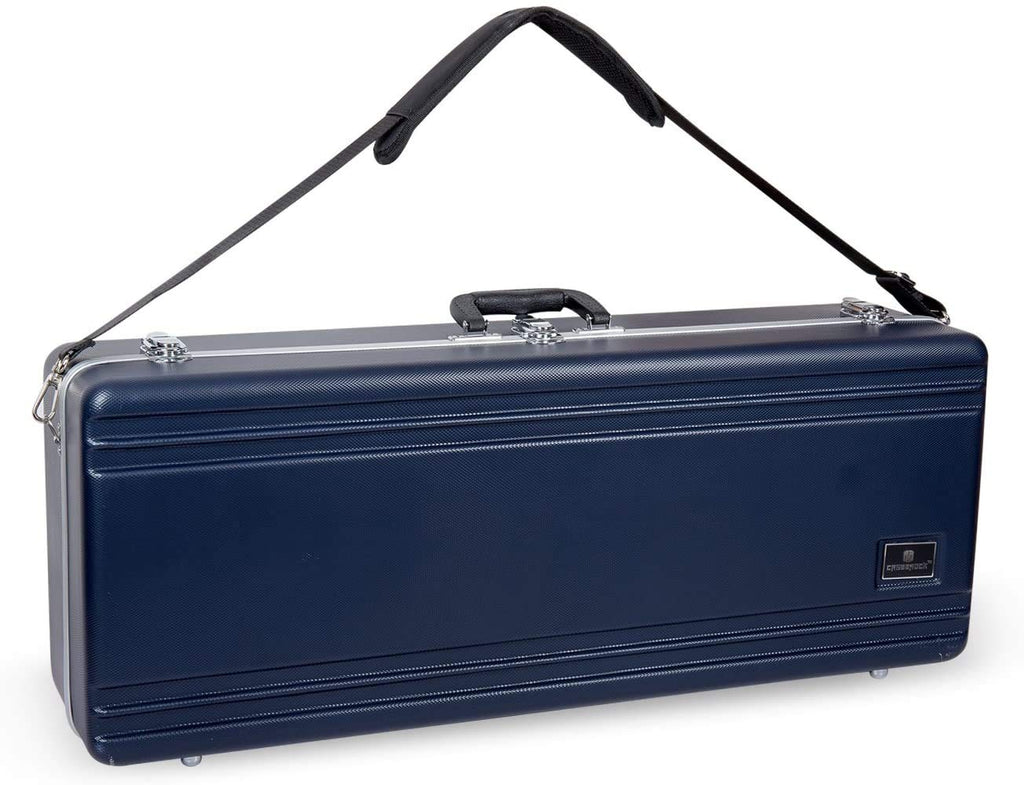 Crossrock Trumpet Case for Bb Horn | Textured Blue Finish with Velvet Interior, Security Lock, Metal Feet & Detachable Strap (CRA861TRBL)