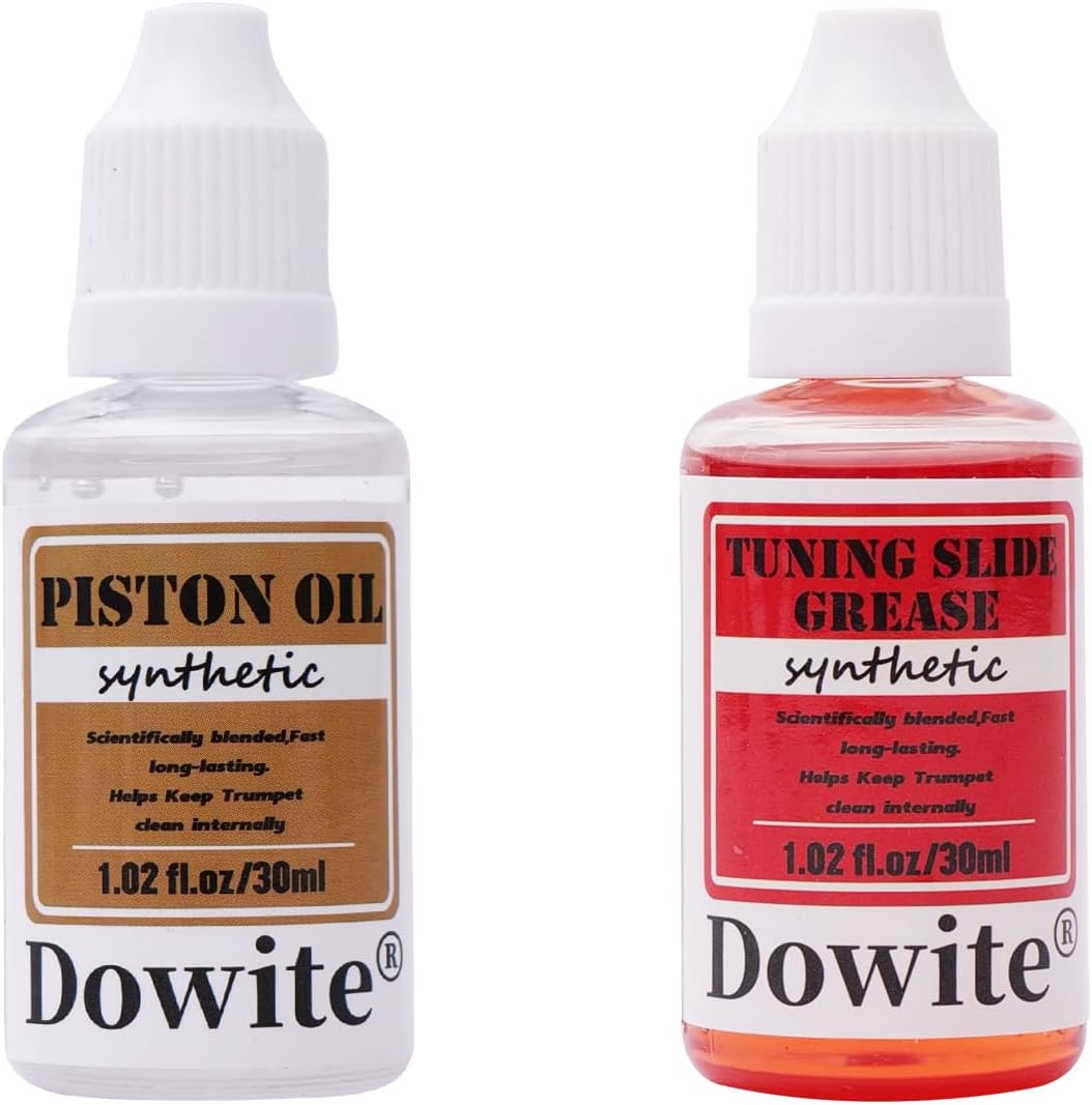 Premium Trumpet Valve Oil & Tuning Slide Grease Combo – 30ml Synthetic Lubricant Set for Brass Instruments, Smooth Fast Valve Action & Easy Maintenance
