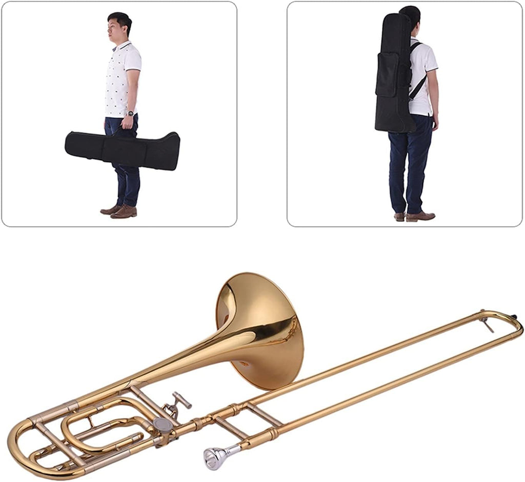 Standard Trombone Intermediate Bb Flat Tenor Slide Trombone with F Attachment, Gold