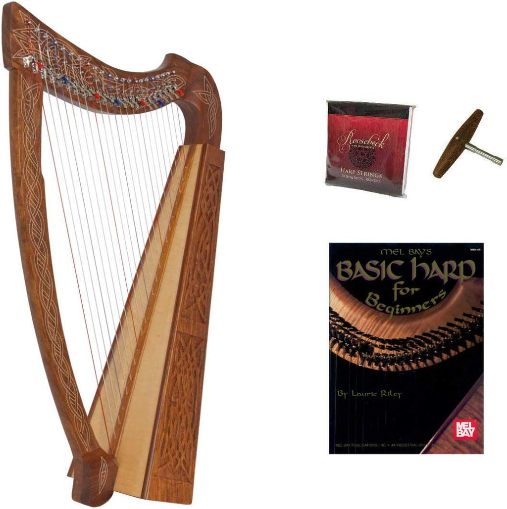 Roosebeck 22-String Heather Harp w/Chelby Levers, Extra Strings, Tuning Tool & Play Book