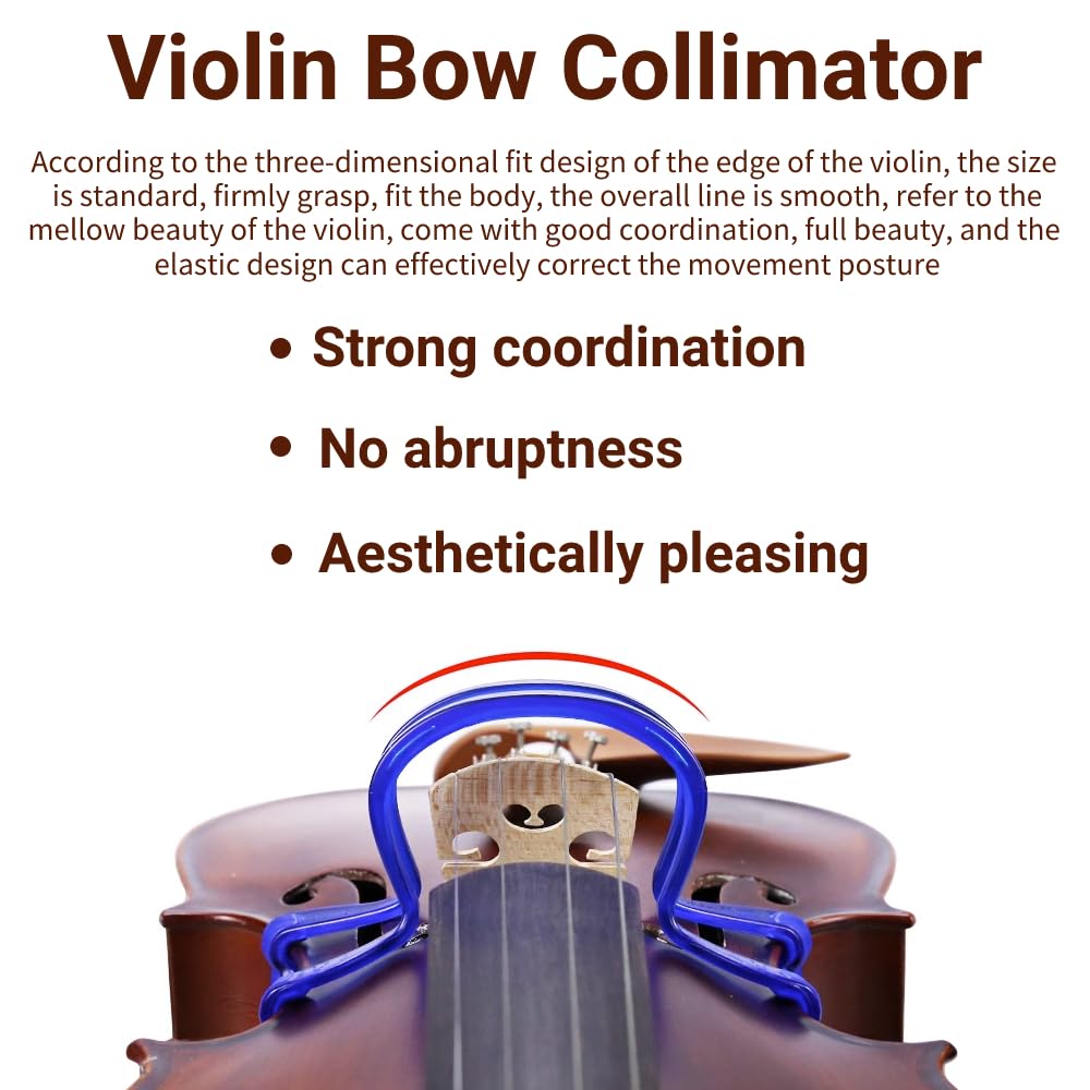 Violin Bow Straightener Tool for Beginner 1/4 1/8 1/10 Bow Straightness Corrector with Silicone Grips Teaching Aid(purple)