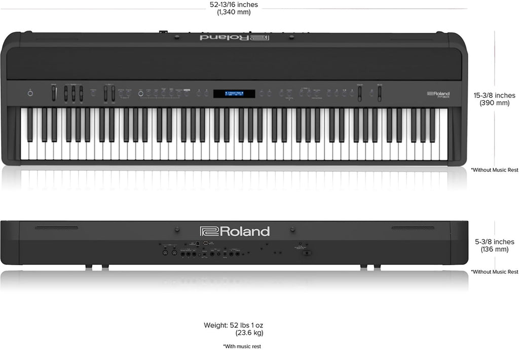 Roland FP-90X 88-Key Digital Piano - White Bundle with KSC-90 Stand, Three Pedal Unit, Bench, Online Lessons, Instructional DVD, and Austin Bazaar Polishing Cloth