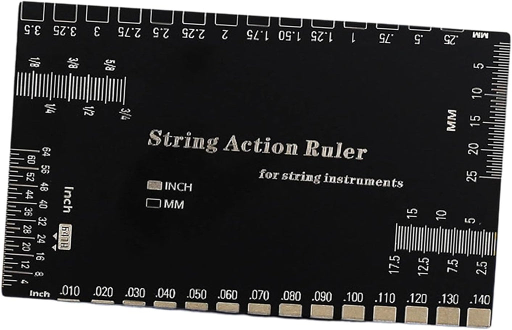 YIJU Guitar Action Gauge Ruler Stainless Action Ruler Guitar Setup Fretboard Measuring Tool for Electric Bass Suitable for Workshop Studio, square