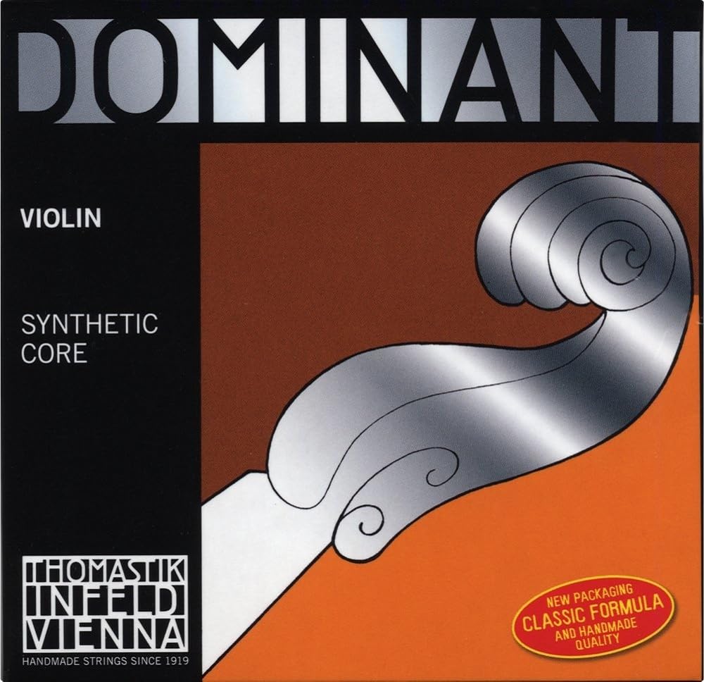 Thomastik-Infeld Dominant Violin String Set, 4/4 Size, Medium Tension - 135B - Synthetic Core A, D, G with Stainless Steel E, Removable Ball - Clear & Balanced Tone, The Reference Standard for Violin