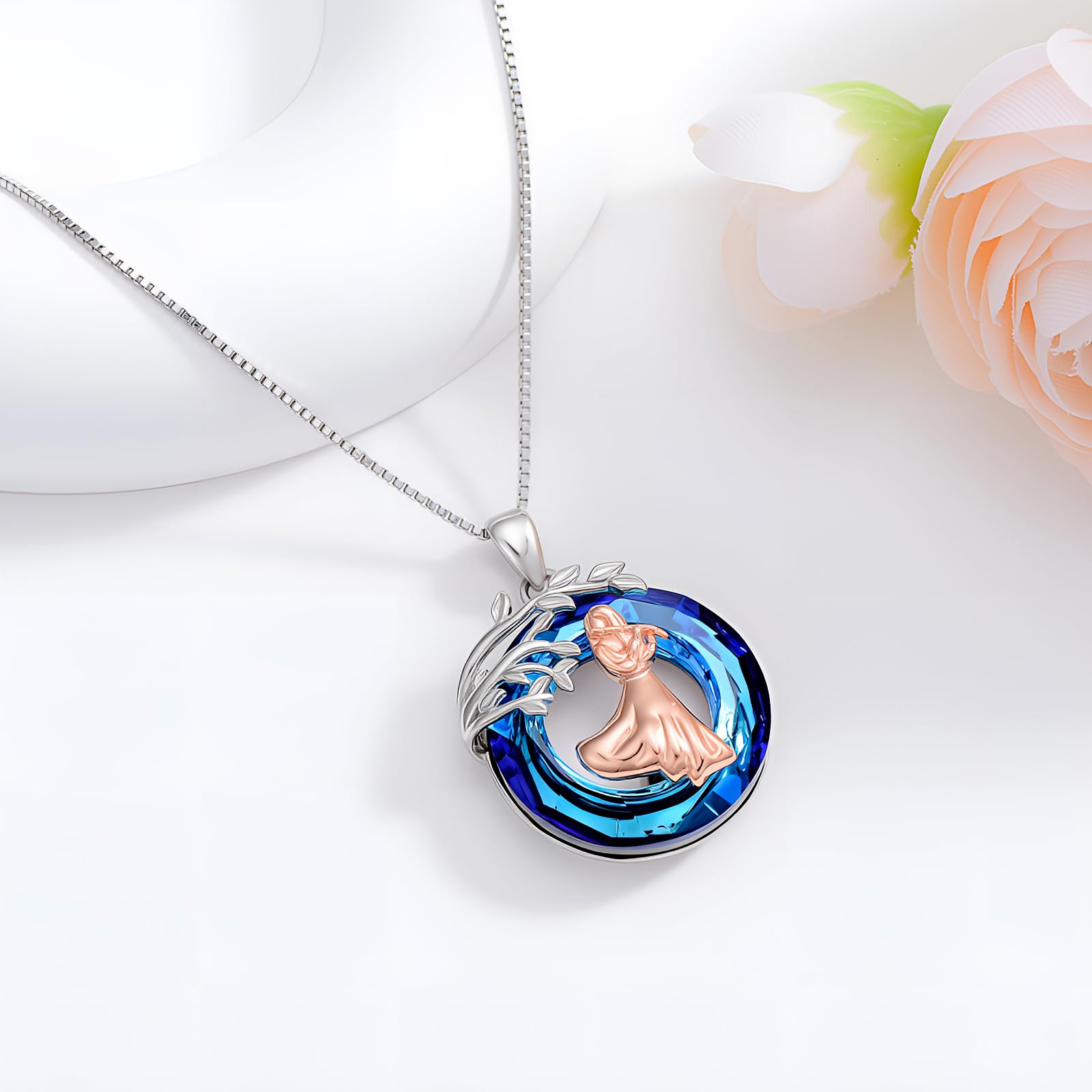 Sport/Music Necklace for Women 925 Sterling Silver Crystal Pendant Tree of Life Jewelry Gifts for Sport Players