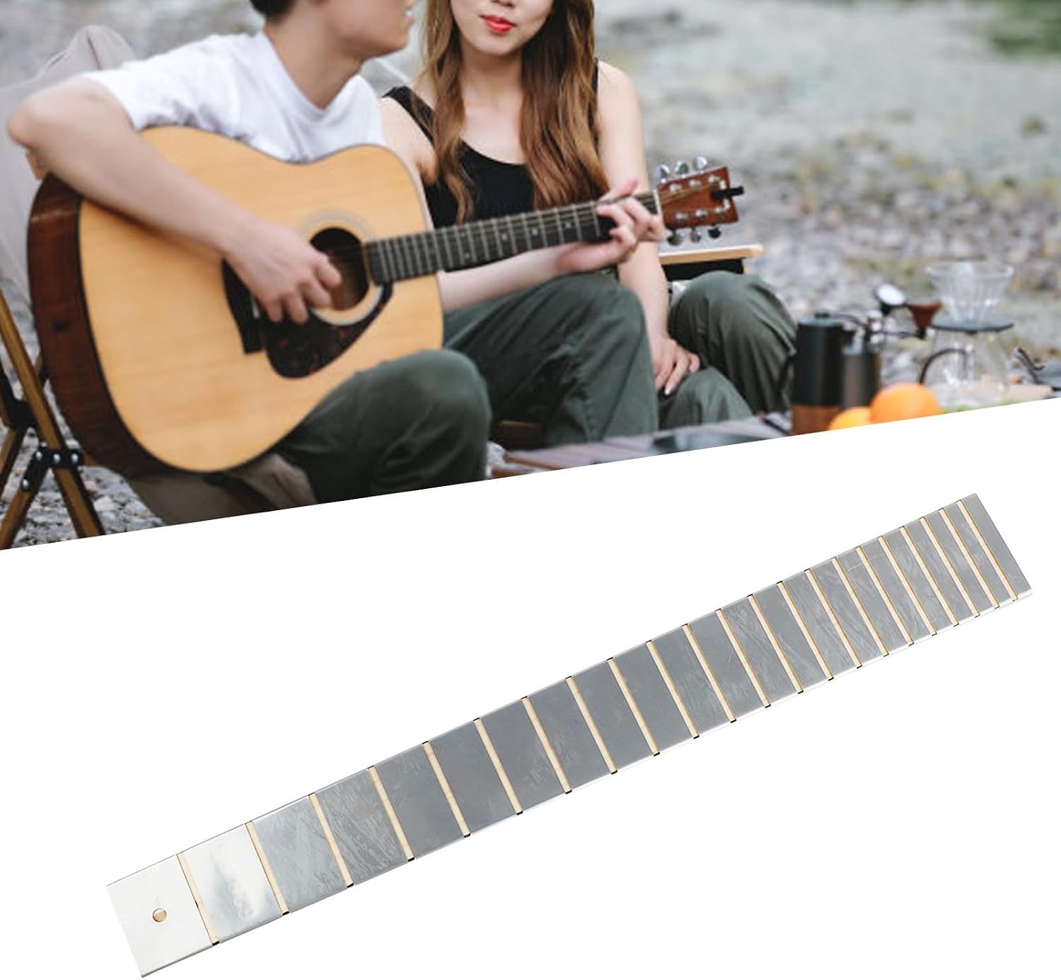 Tyenaza 24.5 Inch Guitar Fret Ruler, String Action Gauge Ruler, Repairing Tool String Action Gauge Ruler for Luthiers Musicans Musical Instrument Accessories