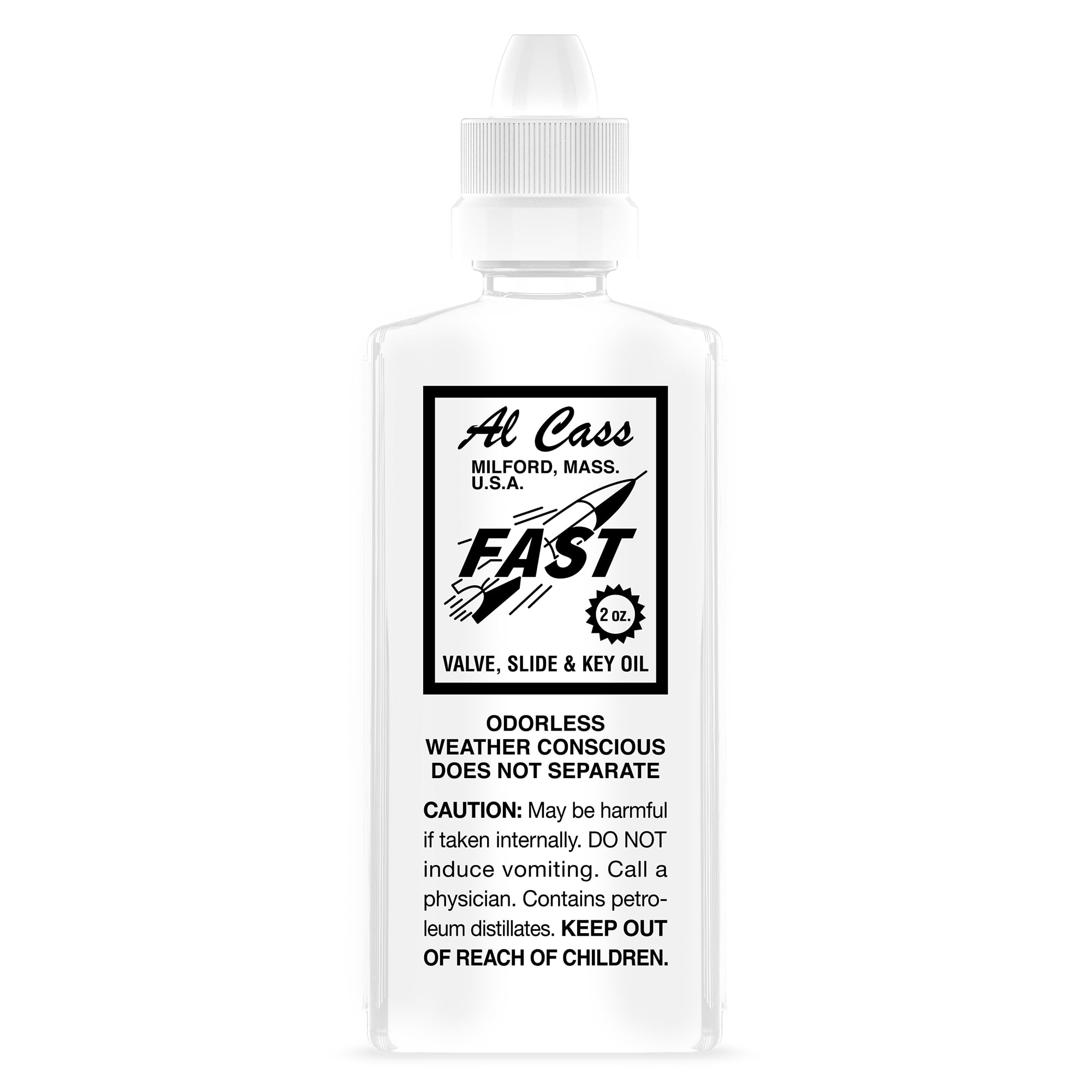 Official Al Cass Fast Valve, Slide & Key Oil | 2 oz Bottle | Odorless, Non-Gumming Lubricant for Brass Instruments | Trusted by Professionals | Made in USA (12)