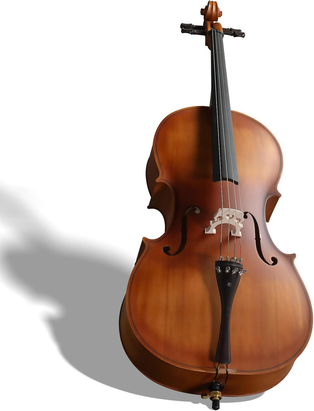 Full Size Acoustic Cello Kit for Adults,Beginners,Complete 4/4 Cello Set with Portable Bag, Bow, Rosin,Matte Natural