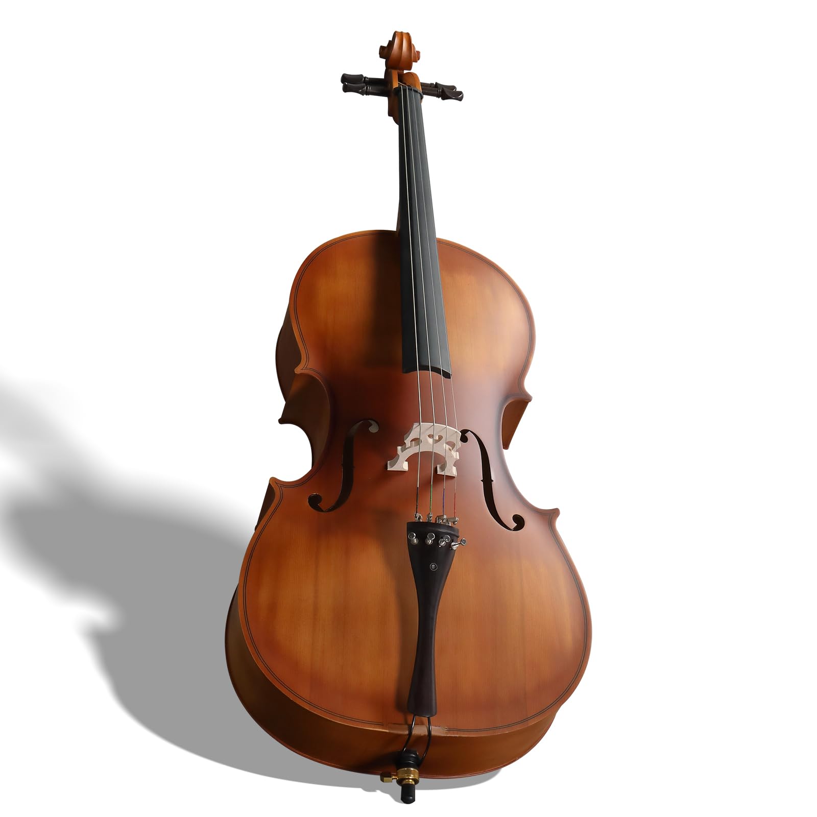 4/4 Full Size Cello Set,Professional Handmade Solid Wood Acoustic Cello with Portable Bag,Bow,Rosin,Cello Musical Instrument for Beginners & Adults (Natural)