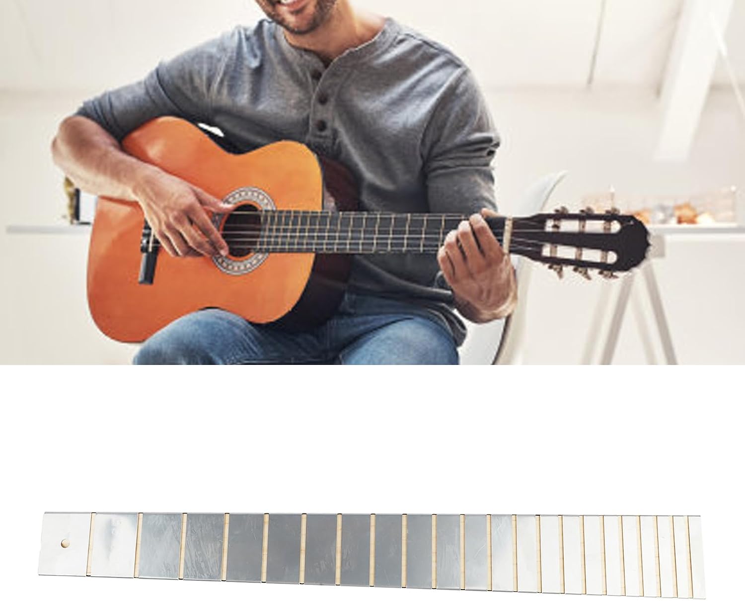 Tyenaza 24.5 Inch Guitar Fret Ruler, String Action Gauge Ruler, Repairing Tool String Action Gauge Ruler for Luthiers Musicans Musical Instrument Accessories