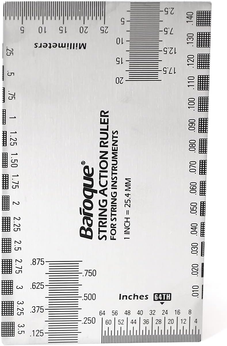 String Action Ruler Gauge Tool for Electric Bass and Acoustic Guitar