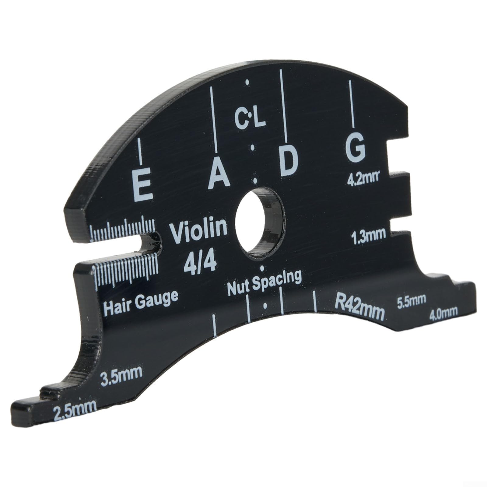 Violin For Bridge Template For Violin Cello Double Bass Multifunctional Luthier Tool For String Height Chord Distance Measurement And Repair Full Size Plastic Gauge Black(Violin 1/2)