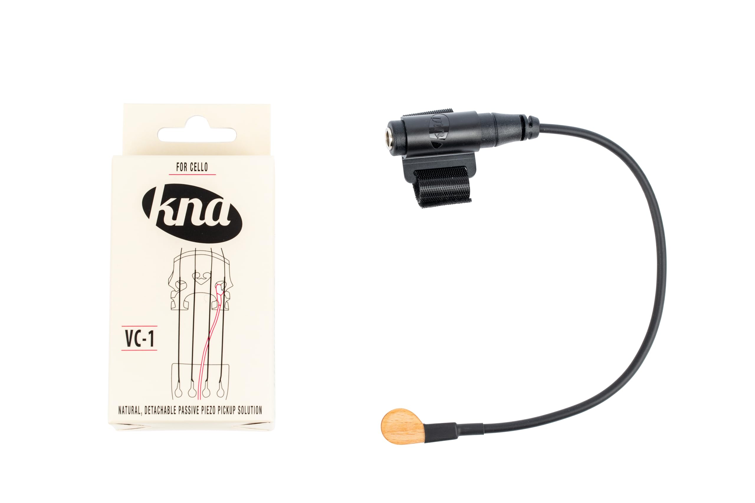 KNA VC-1 Portable Piezo Pickup for Cello – Lightweight Bridge-Mounted Sensor, Natural Acoustic Sound, Easy Installation, 1/4" Output Jack, No Instrument Modifications, Handcrafted in Europe