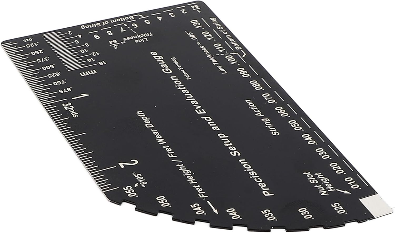 Yctze String Action Ruler - Stainless Steel Guitar Fret Ruler & String Height Gauge for Accurate Measurement of Electric, Acoustic, and Bass Guitars