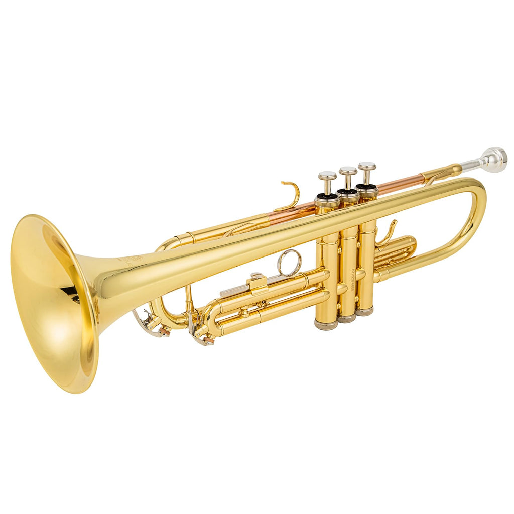 Bb trumpets red gold brass leadpipe mouthpipe advanced student professional trumpet Musical Instruments For Beginner Adults (710 gold brass)