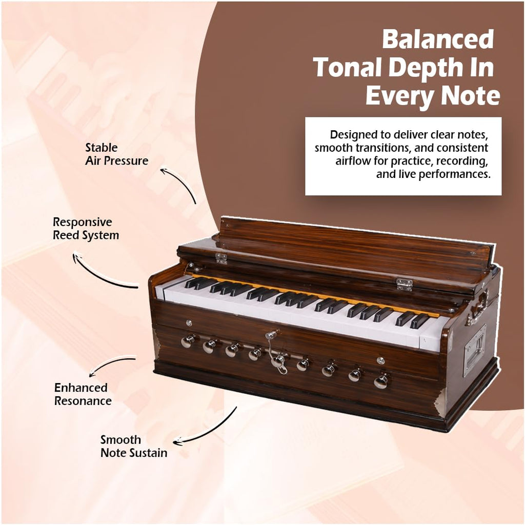 VRINDAVANBAZAAR.COM Standard Quality Harmonium, Comes with a Bag -Vrindavan Bazaar (Standard Quality)