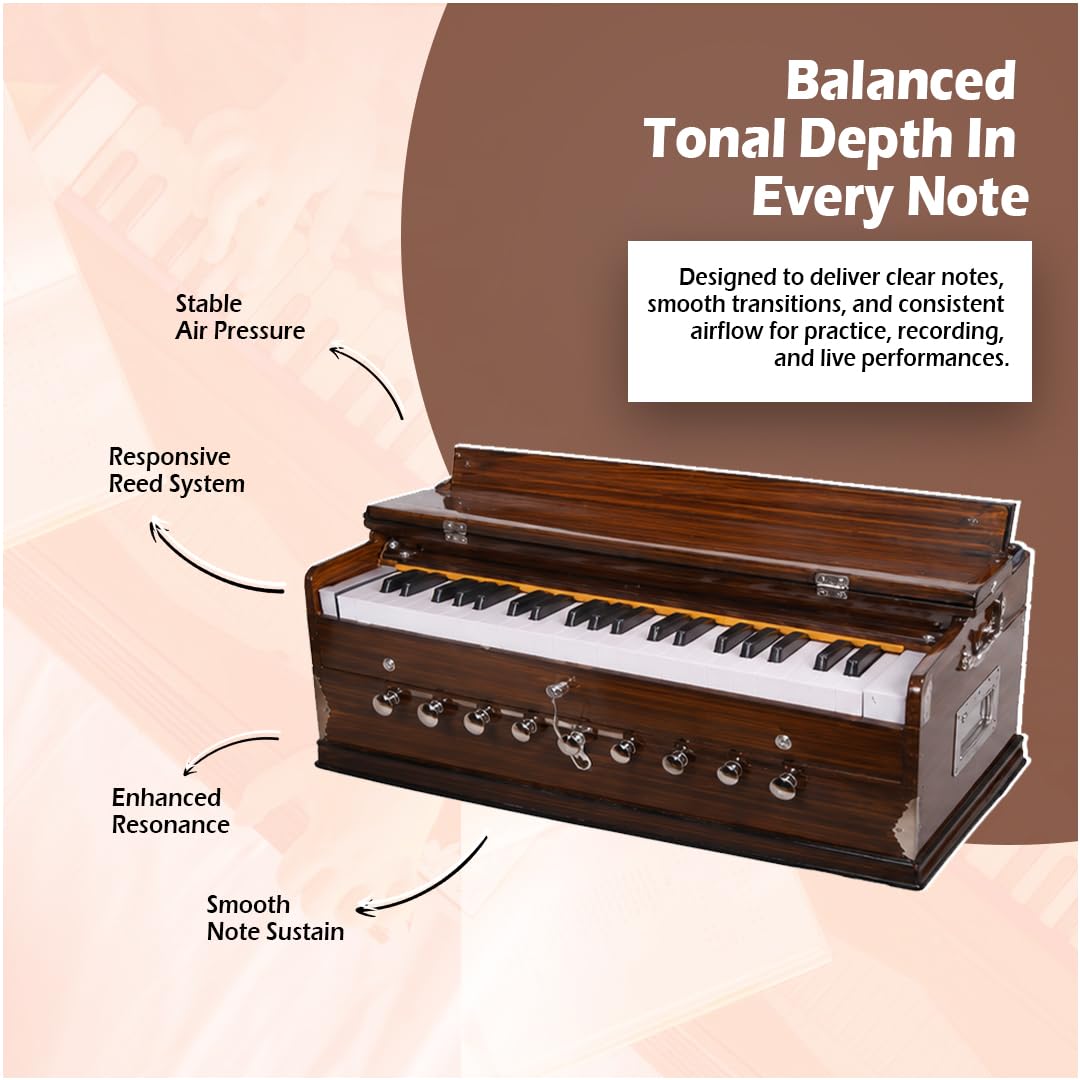 VRINDAVANBAZAAR.COM Standard Quality Harmonium, Comes with a Bag -Vrindavan Bazaar (Standard Quality)