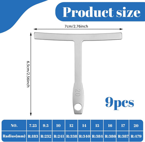 9 Pcs Guitar Radius Gauge Set Luthier Tools Understring Guitars String Height Gauge String Action Gauges Measuring Tool Guitars Setup Repair Kit