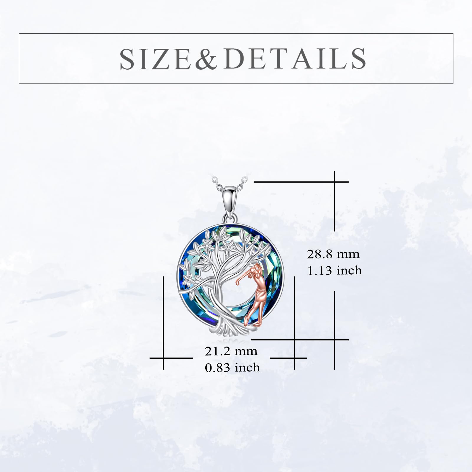 YFN Tree of Life Necklace Sterling Silver Crystal Jewelry Graduation Birthday Gifts for Women