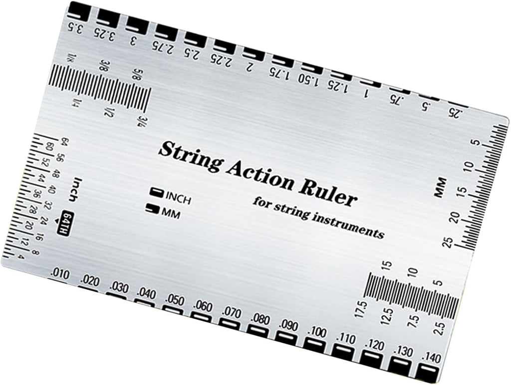Guitar String Height Ruler String Action Gauge Ruler Set Up Repairing Luthier Tool for and Bass Setup Measuring Tool